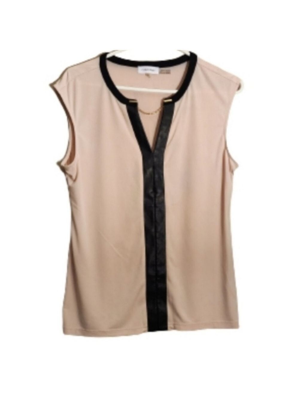 CALVIN Klein sleeveless top colour pink and faux leather size medium